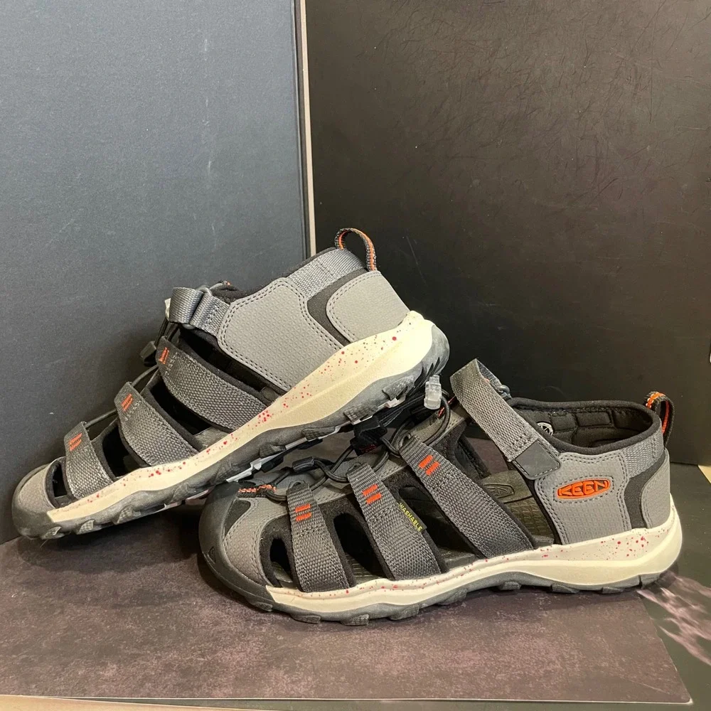 KEEN Newport H2 Grey Orange Waterproof Hiking Sandals Kids 5 1022247 Women's 7